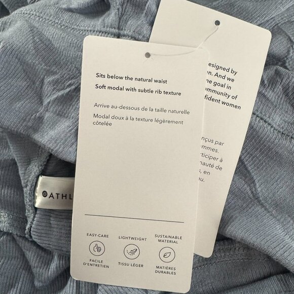 Athleta Well Rested Rib Sleep Short 1X Blue Gray Modal Spandex NWT SS-2083 - Picture 7 of 13